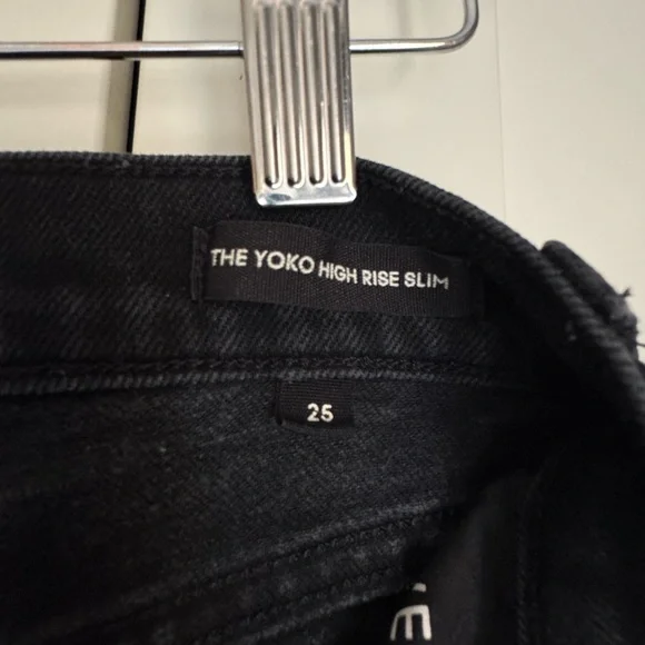 Aritzia Denim Forum The Yoko High Rise Slim Black Straight Jeans Size 25 - Picture 10 of 11